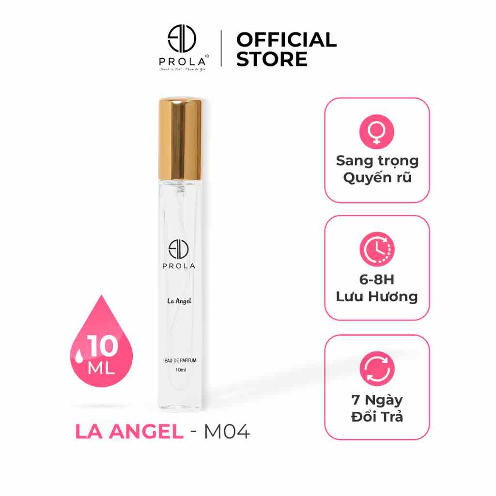 Nước Hoa Nữ PROLA La Angel Lưu Hương Lâu,Ngọt Ngào, Tinh Tế Thích Hợp Đi Làm, Đi Học, Hẹn Hò M04 - Dạng xịt 10ml