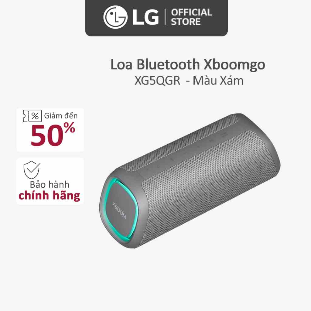 [Mã ELRE2TR giảm 8% đơn 500K] Loa Bluetooth Di Động LG Xboomgo XG5QGR - Hàng Chính Hãng - Màu Xám