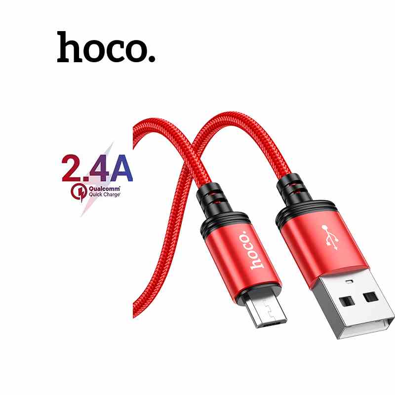 Cáp sạc Hoco X89 Micro sạc nhanh 2.4A chất liệu PVC an toàn cho Samsung (ĐỎ)