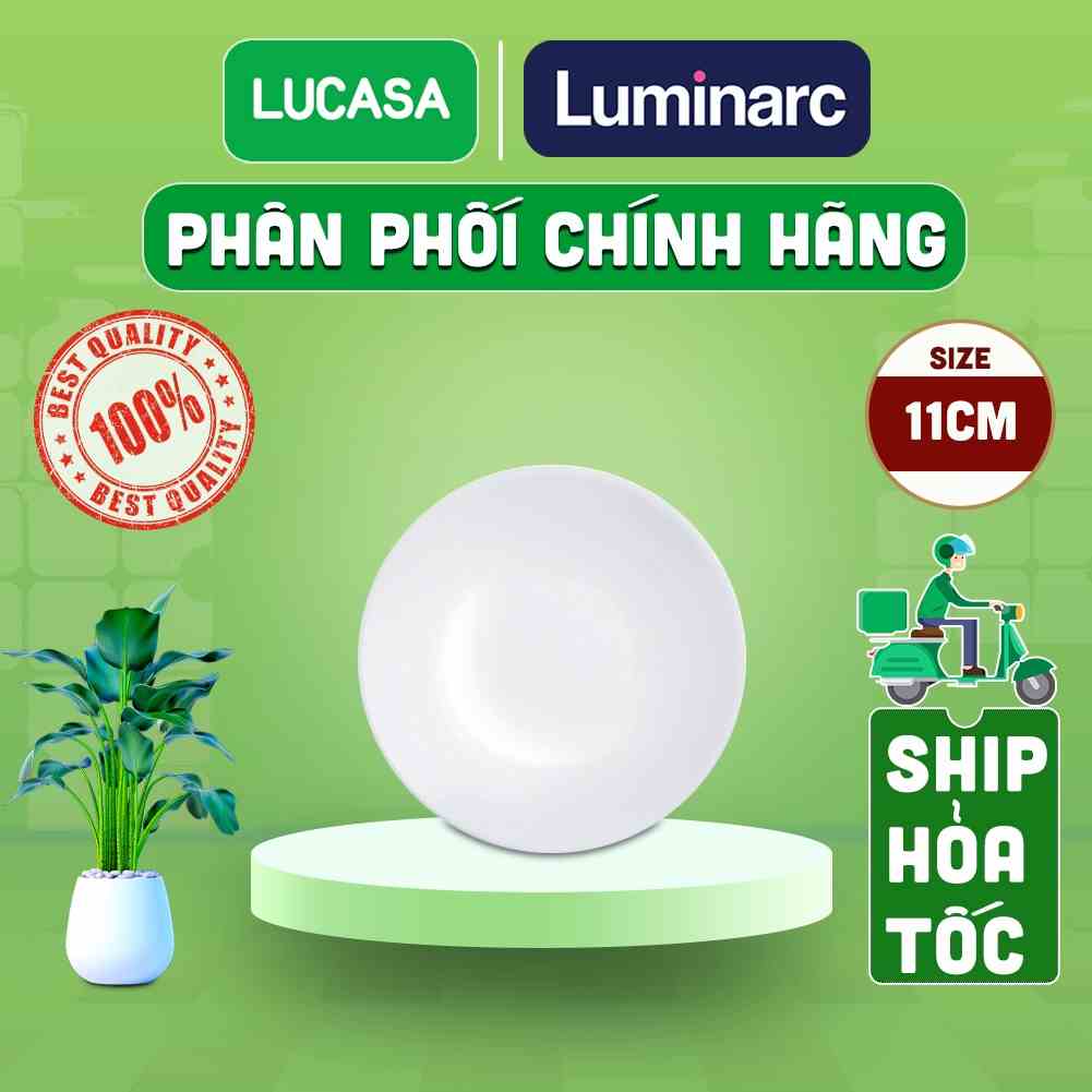 [Mã BMLTA35 giảm đến 35K đơn 99K] Bộ 6 Đĩa Chấm Thủy Tinh Luminarc Diwali Trắng 11cm - BOL3977 | Phân Phối Chính Hãng