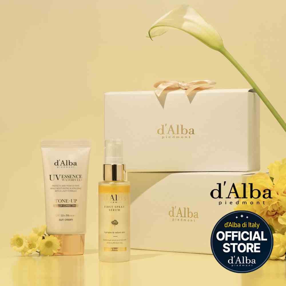 [dAlba Official] SET QUÀ TẶNG Serum dạng xịt căng bóng 50ml + Kem Chống Nắng Nâng Tone 50ml