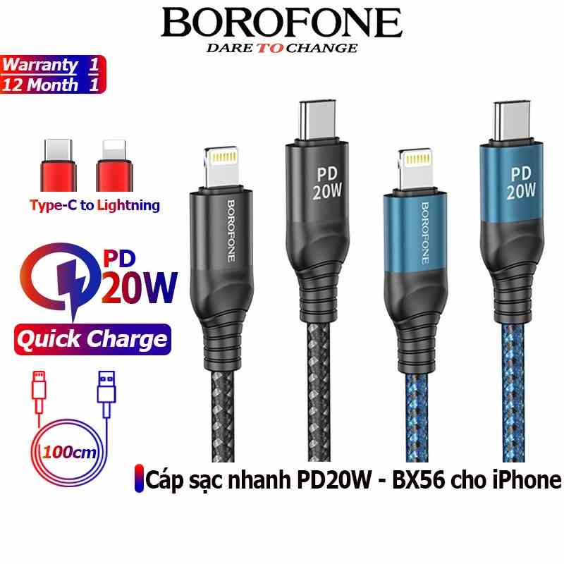 Dây cáp sạc nhanh BOROFONE BX56 dòng PD20W dài 1m - Chính hãng