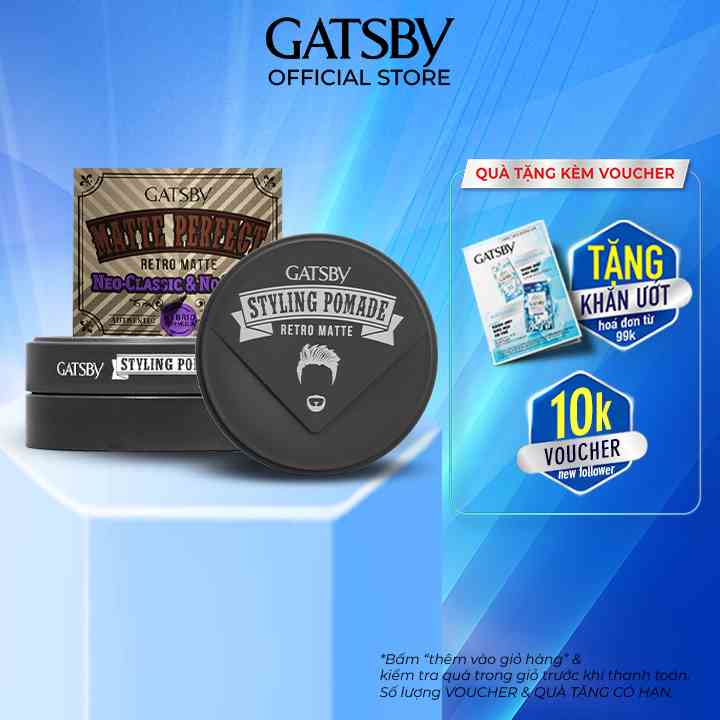 [Mã BMLTB35 giảm đến 35K đơn 99K] Pomade tạo kiểu tóc GATSBY styling pomade retro matte 75g