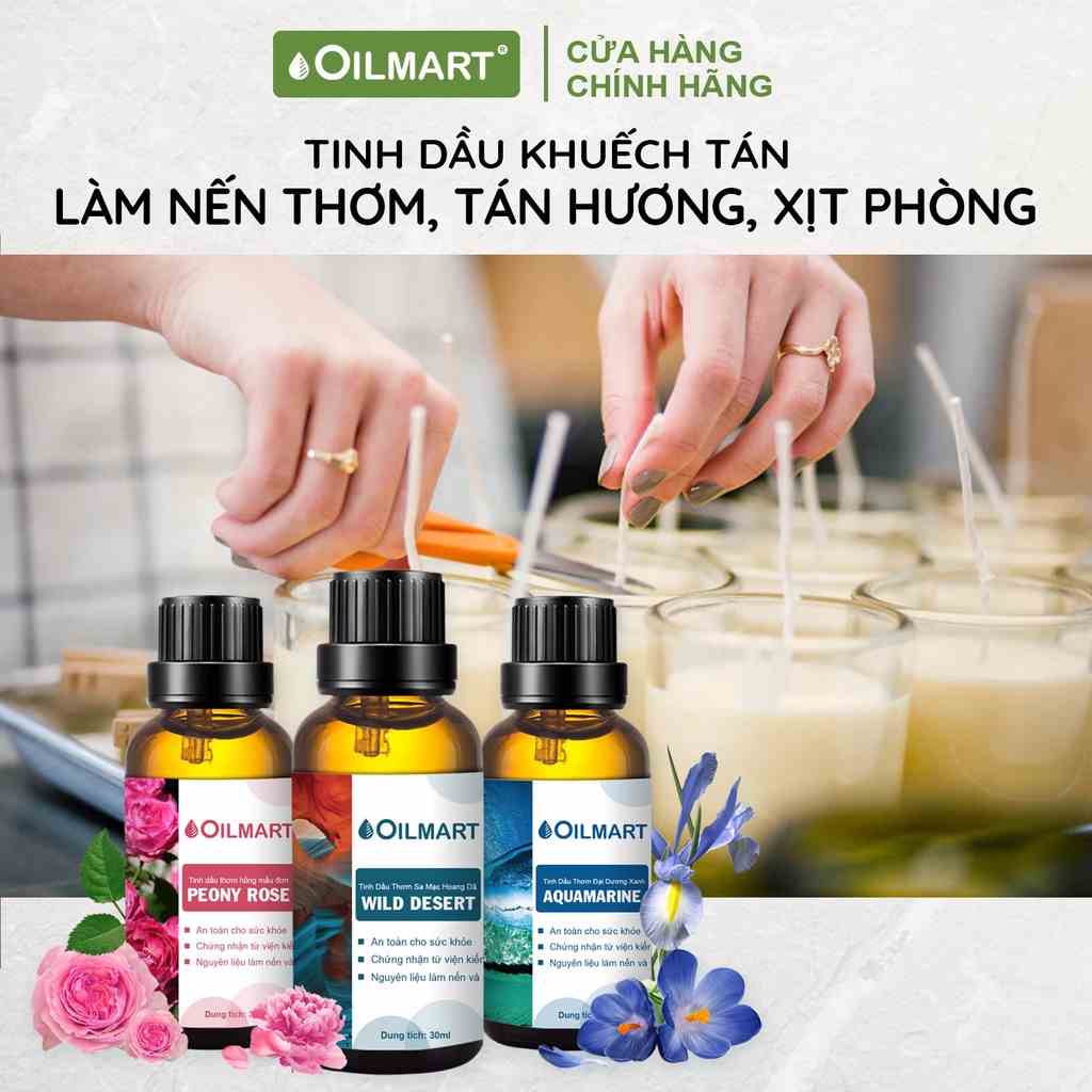 [Mã BMLTA35 giảm đến 35K đơn 99K] Tinh Dầu Thơm Oilmart Làm Nến Thơm, Khuếch Tán, Tán Hương, Xịt Phòng 15/30ml