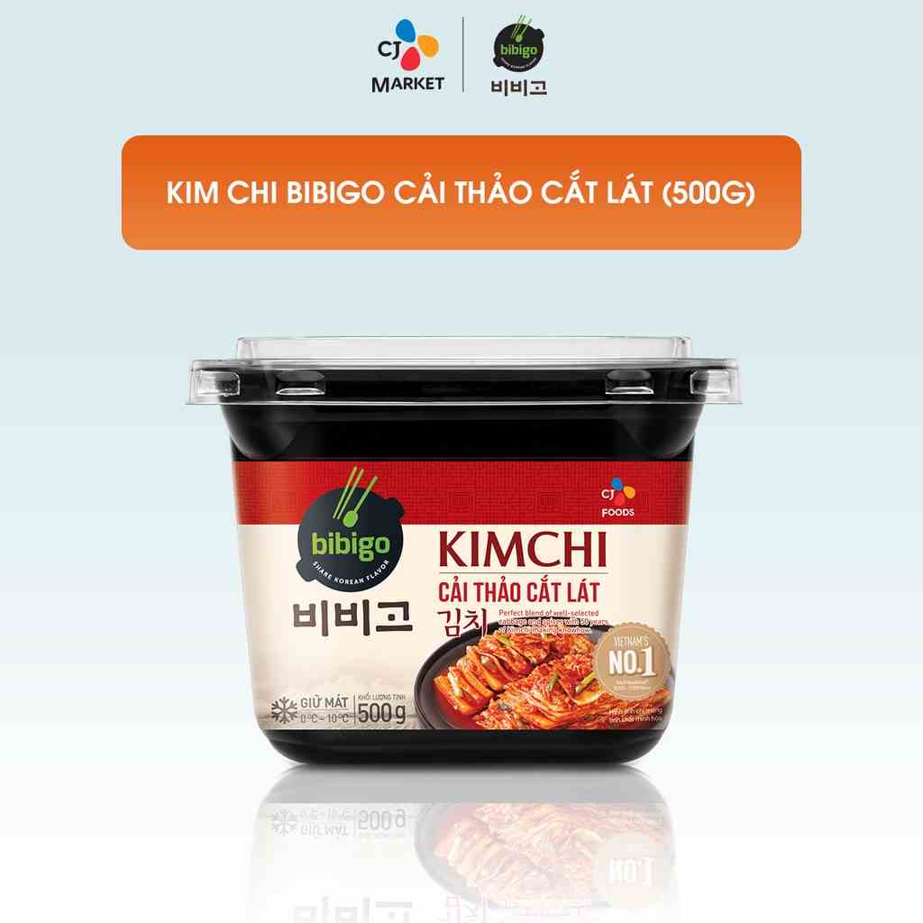 [Mã BMLTA35 giảm đến 35K đơn 99K] [HCM] Kim chi Hàn Quốc Bibigo cải thảo cắt lát - Hộp 500g