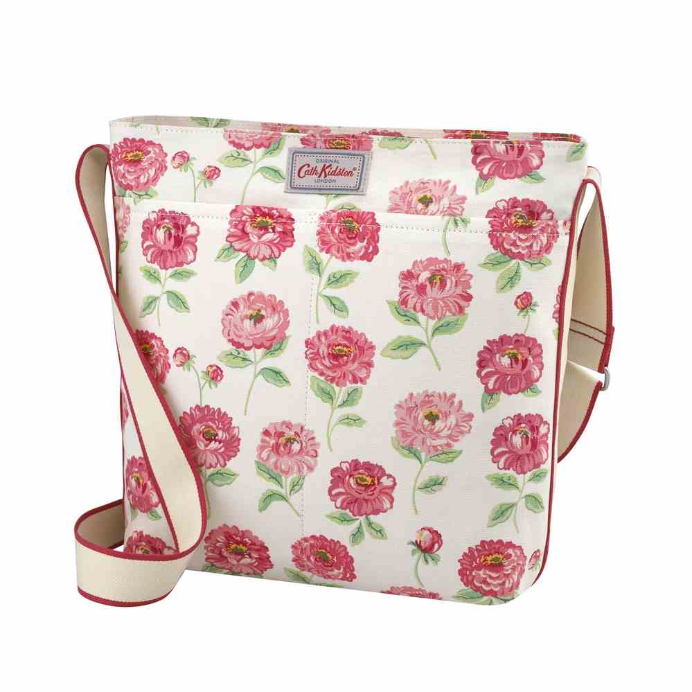 Cath Kidston - Túi đeo chéo Zipped Messenger Bag Dahlia - 1009170 - Cream