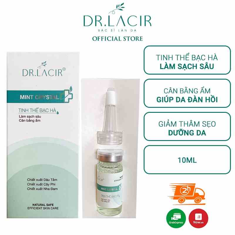 [Mã BMLTB200 giảm đến 100K đơn 499K] Toner Tinh Thể Bạc Hà Mint Crystal Dr.Lacir TEST Làm Sạch Da, Dưỡng Ẩm 10ml DR114