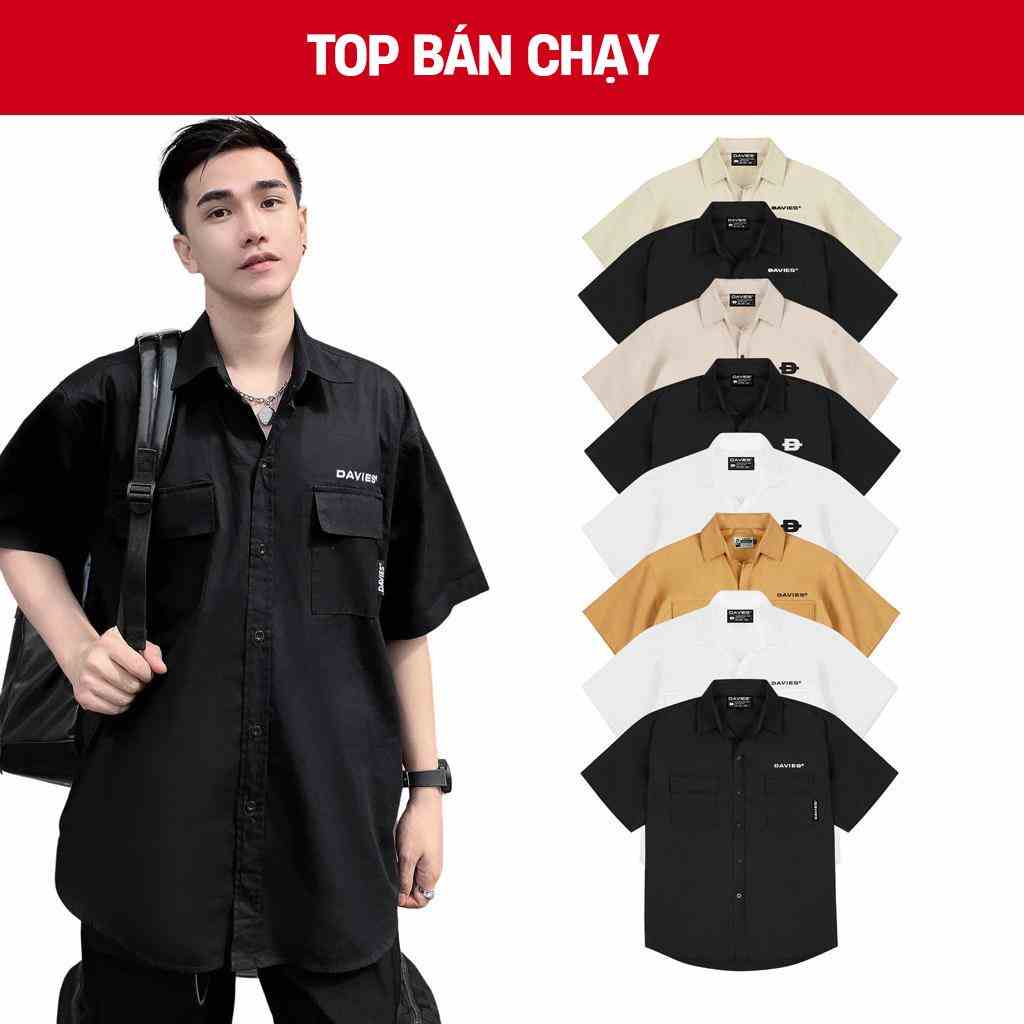 Áo sơ mi nữ nam form rộng tay lỡ nhiều màu Basic Shirt Davies