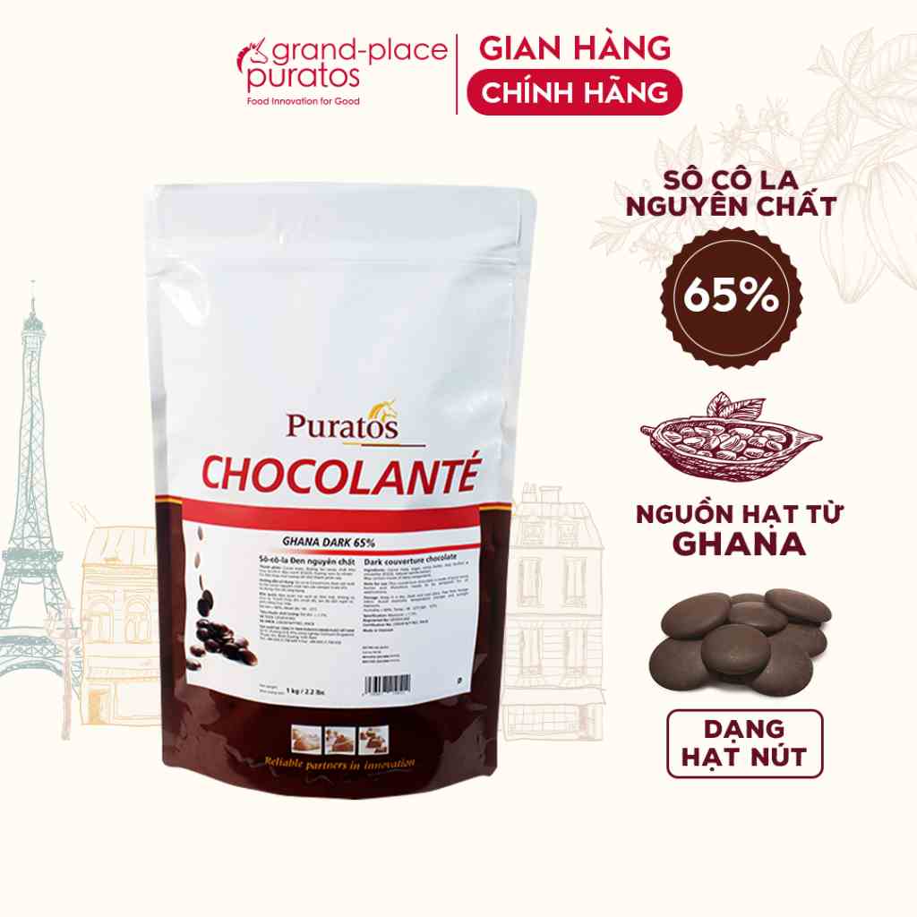 [Mã BMLTB200 giảm đến 100K đơn 499K] Socola Nguyên Chất Đen 65% Puratos Grand-Place VN-1kg