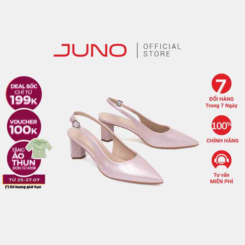 Giày Cao Gót Nữ 5cm Thời Trang JUNO Slingback Gót Trụ CG05121