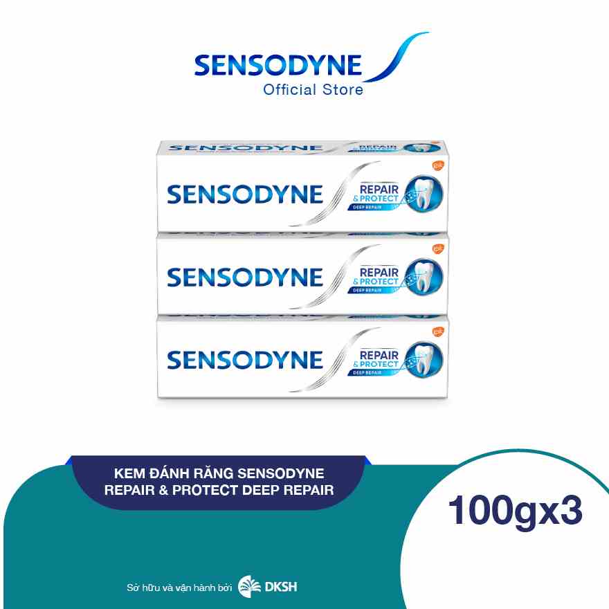 Bộ 3 Kem đánh răng Sensodyne Repair & Protect Deep Repair 100g/tuýp