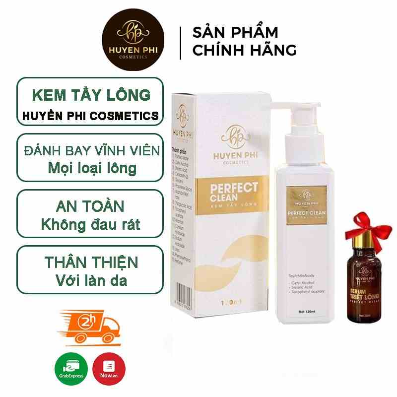 Kem Tẩy Lông Huyền Phi 120ml Tặng Serum triệt lông 20ml Đánh Bay Vĩnh Viễn Mọi Loại Lông An toàn không đau rát