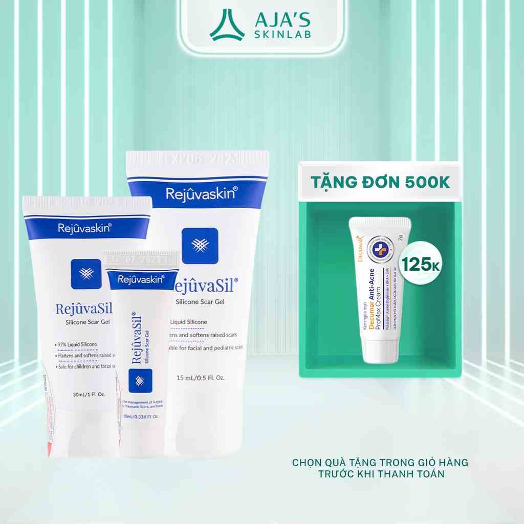 Gel ngăn ngừa, làm xẹp sẹo lồi, phì đại Rejuvasil REJUVASKIN 10ml/ 15ml/ 30ml- AJAS SKINLAB