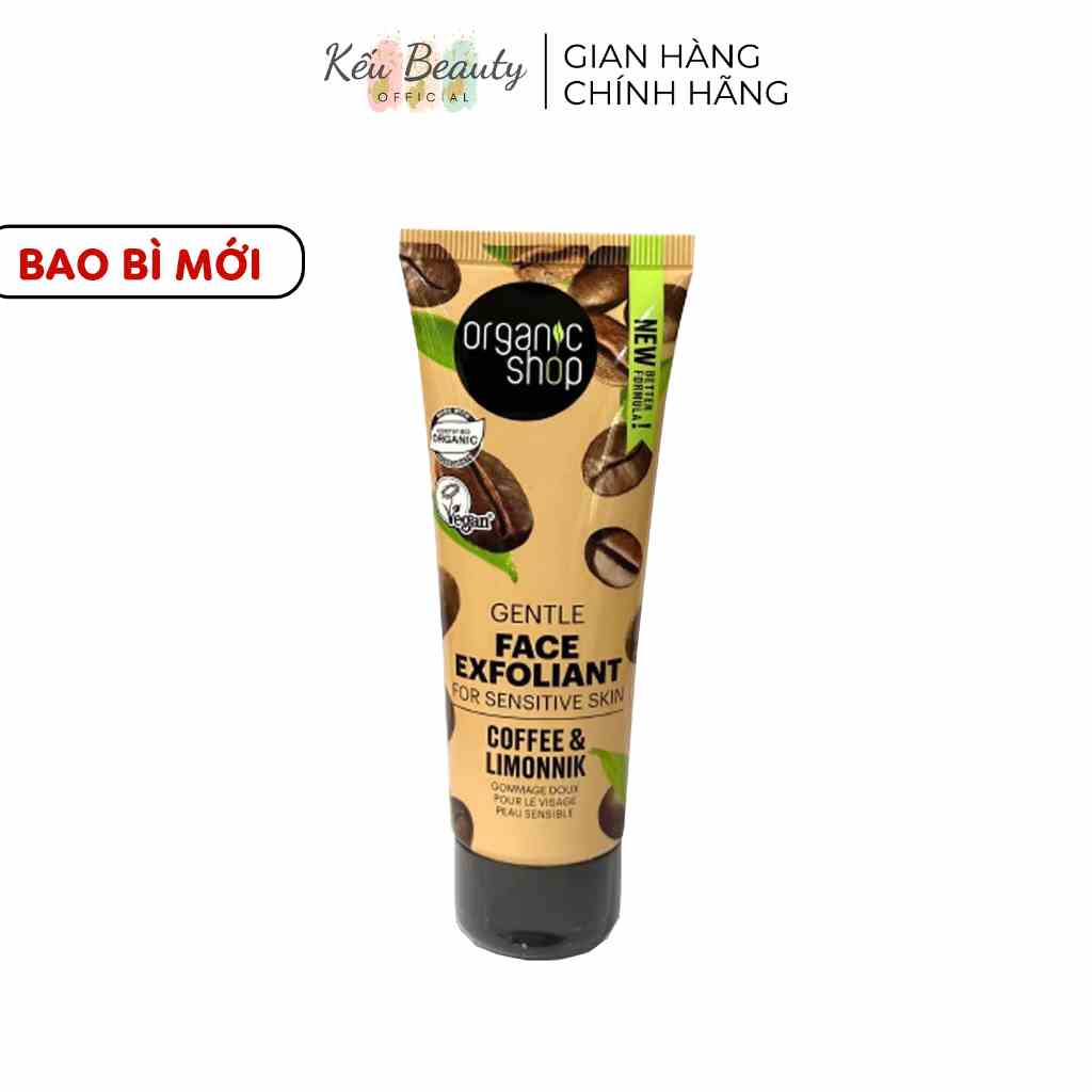 Tẩy tế bào chết mặt cà phê Organic Shop Soft Face Gommage Morning Coffee 75ml