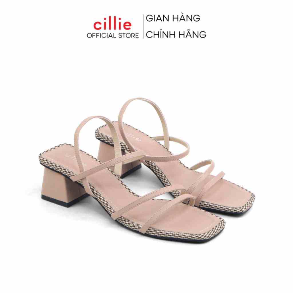 Giày Sandal Nữ Cillie Dây Mảnh Gót Vuông 5cm Chăc Chắn Không Đau Chân 1011