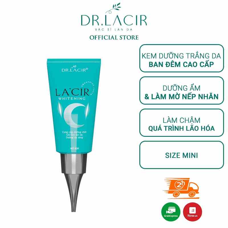 [Mã BMLTB200 giảm đến 100K đơn 499K] Kem dưỡng da ban đêm mini Lacir Whitening Smoothing Cream DR.LACIR hộp 5g DR603