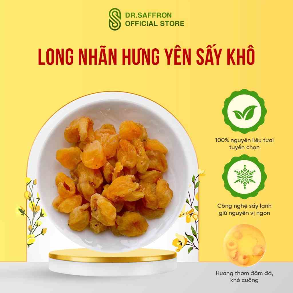 Long Nhãn Hưng Yên 100gr Sấy Khô Vàng Đẹp Thượng Hạng Saffron Việt Nam