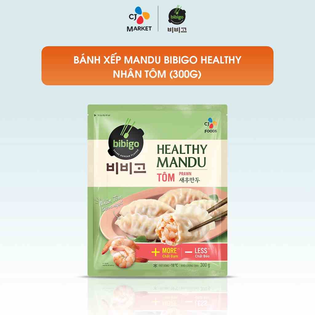 [Mã BMLTA35 giảm đến 35K đơn 99K] [HCM] Bánh xếp Healthy Mandu Hàn Quốc Bibigo - nhân Tôm 300g