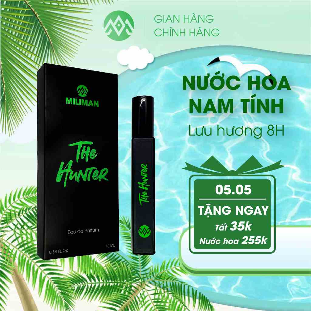 Nước Hoa Nam Miliman - Dầu Thơm EDP Chính Hãng, 2 Mùi Hương Nam Tính, Quyến Rũ Chai 10ml