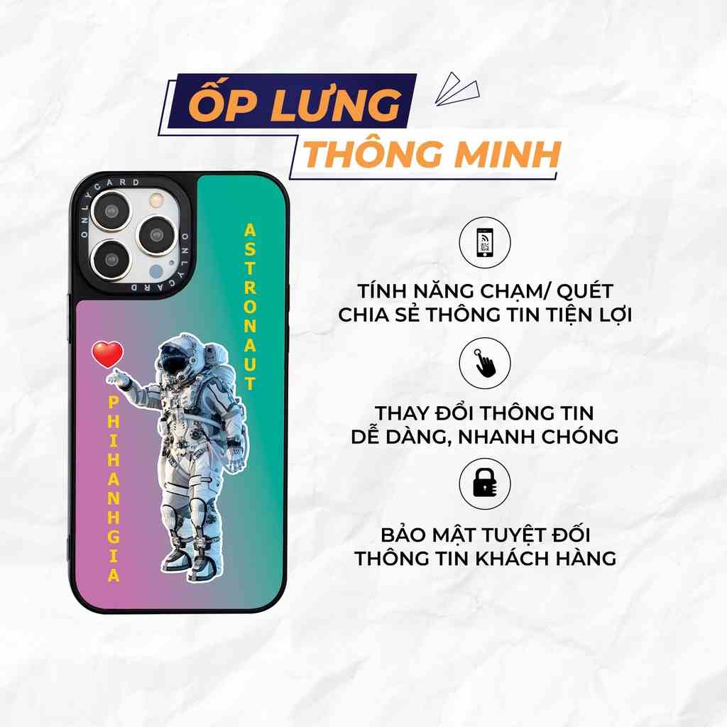 Ốp lưng thông minh ONLYCARD_LOVE ASTRONAUT_52/Dành cho các dòng IPhone 7/7plus/8/8plus/x/xr/xs/11/12/13/pro/promax