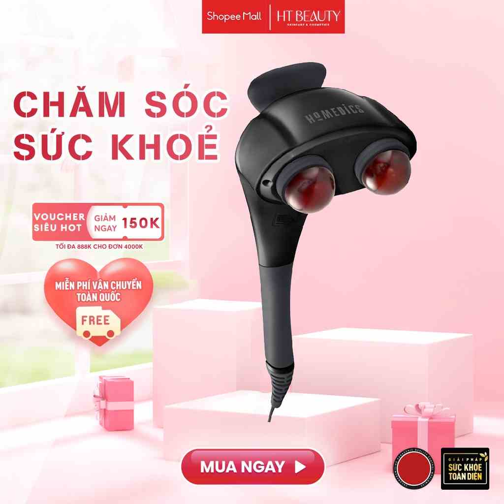 Máy massage cầm tay hai đầu kèm nhiệt chuyên nghiệp HoMedics HHP-385H nhập khẩu chính hãng bảo hành 24 Tháng