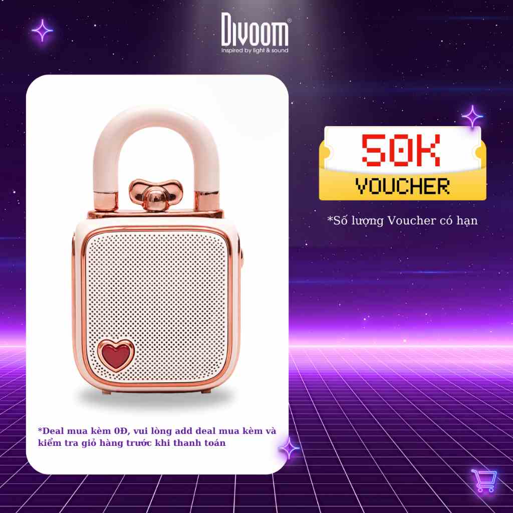 Loa Bluetooth Divoom Lovelock Pink công suất 5W kiểu dáng dễ thương