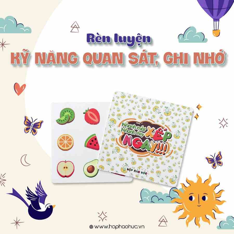 Đồ chơi giáo dục Nhanh Mắt Nhanh Tay Xếp Ngay Hộp Háo Hức cho bé 3 - 6 tuổi giúp con rèn luyện trí nhớ và sự tập trung