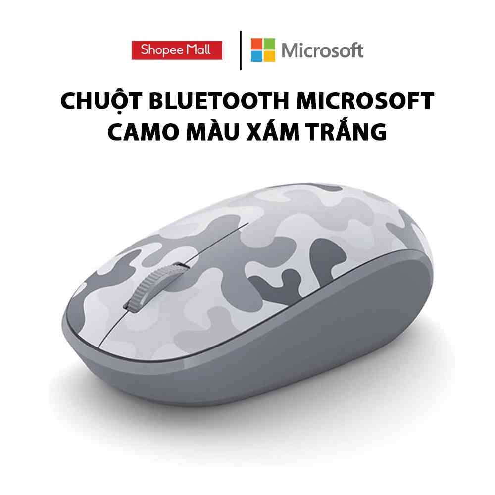 [Mã ELCL7 giảm 7% đơn 300K] Chuột Bluetooth Microsoft Camo màu xám trắng (8KX-00007)