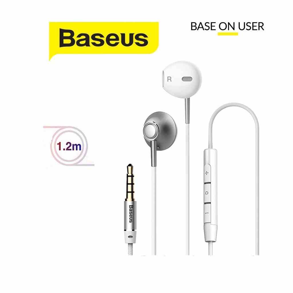 [Mã BMLTA35 giảm đến 35K đơn 99K] Tai nghe jack 3.5mm Baseus H06 dây ABS siêu bền dài 1.2M cho Smartphone