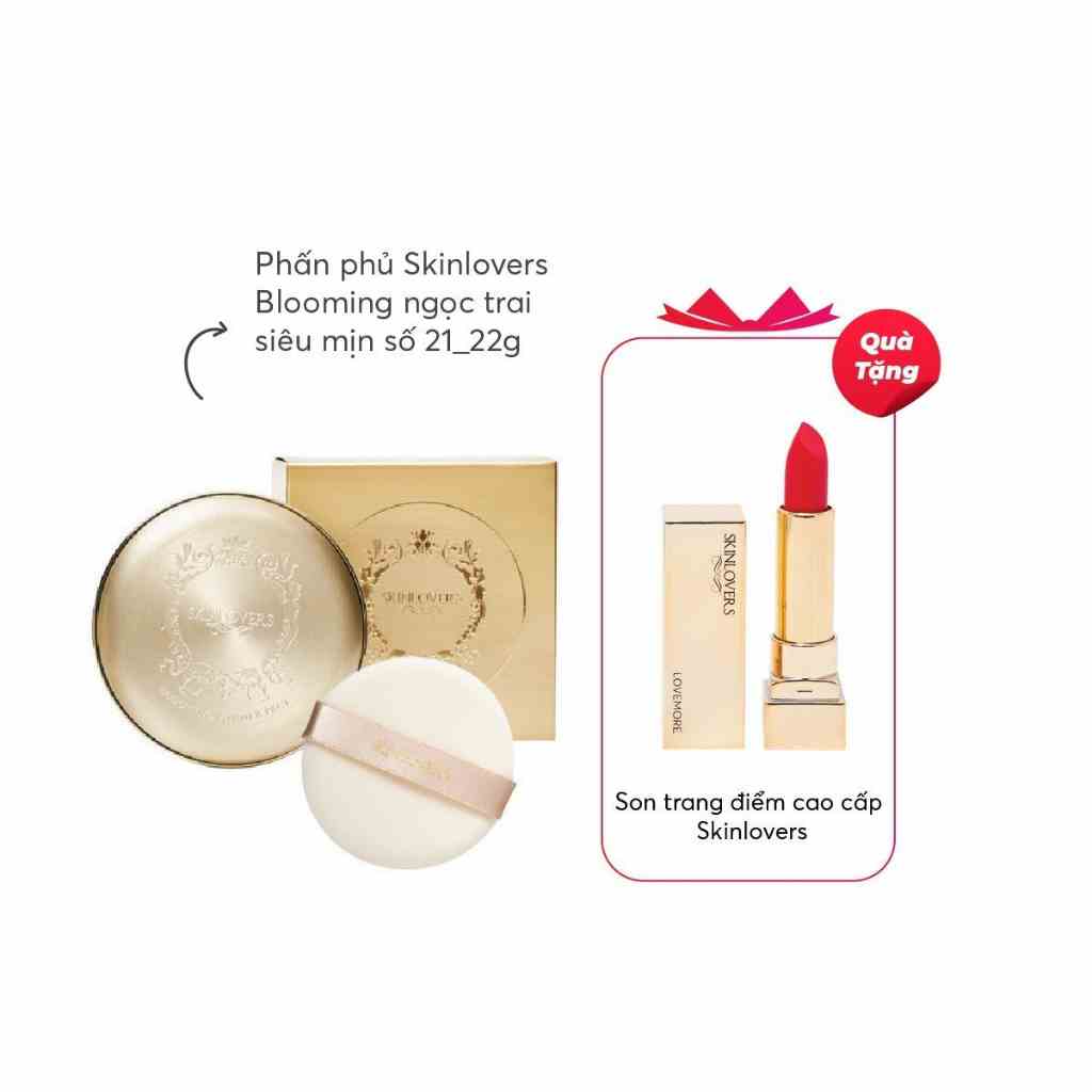 [Tặng son trong deal sốc] Phấn trang điểm ngọc trai siêu mịn Skinlovers màu sáng số 21 22 gram