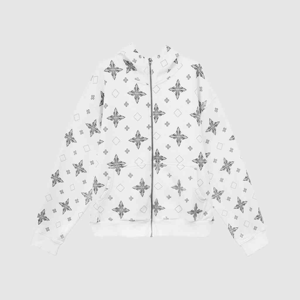 [Mã BMLTB200 giảm đến 100K đơn 499K] Áo Hoodie Zip Lesavril de Vetements BLS Monogram White Graphite