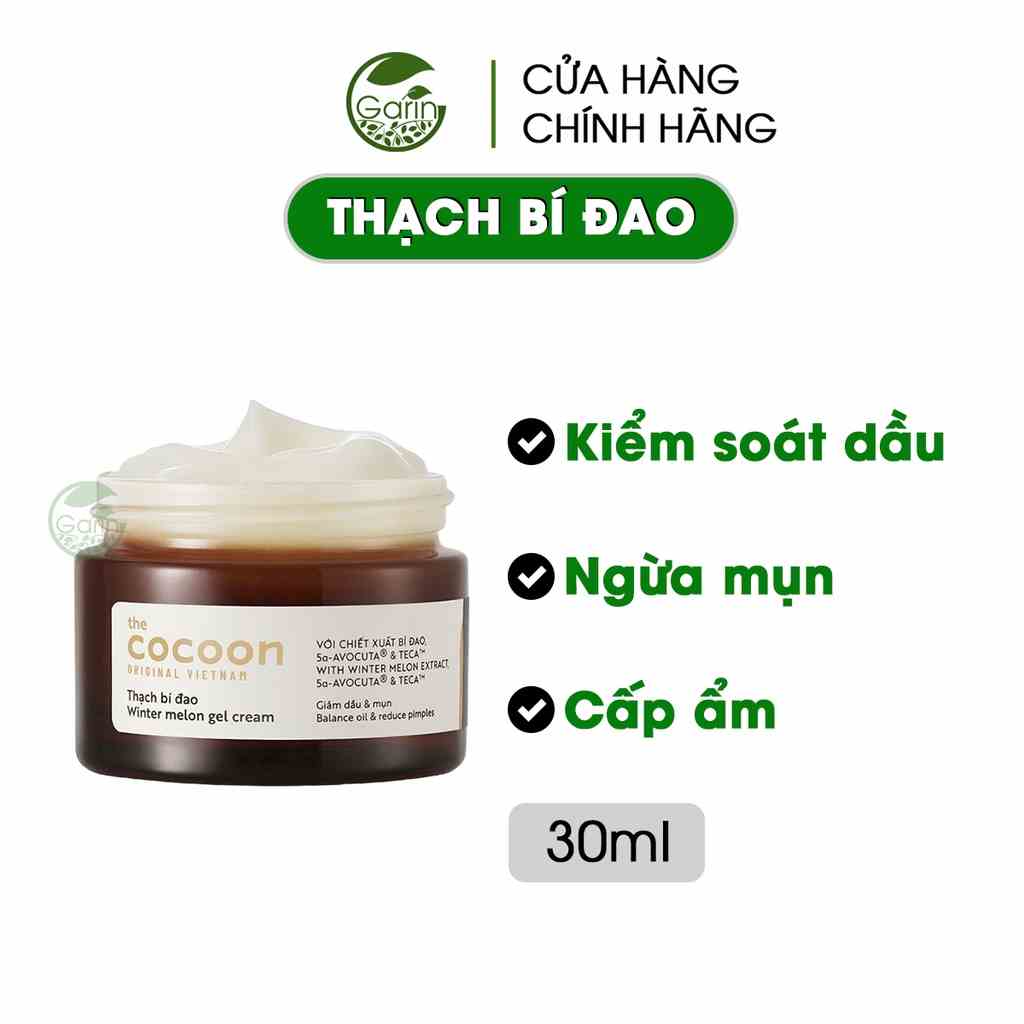 [Mã BMLTB35 giảm đến 35K đơn 99K] Thạch bí đao Cocoon Garin 30ml giảm dầu và mụn