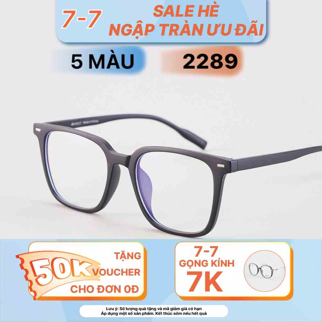 Gọng mắt kính nhựa dẻo LB Luxury Eyewear ND 2289 chống ánh sáng xanh - Dáng vuông to ngố - đen, hồng, trong, ombre