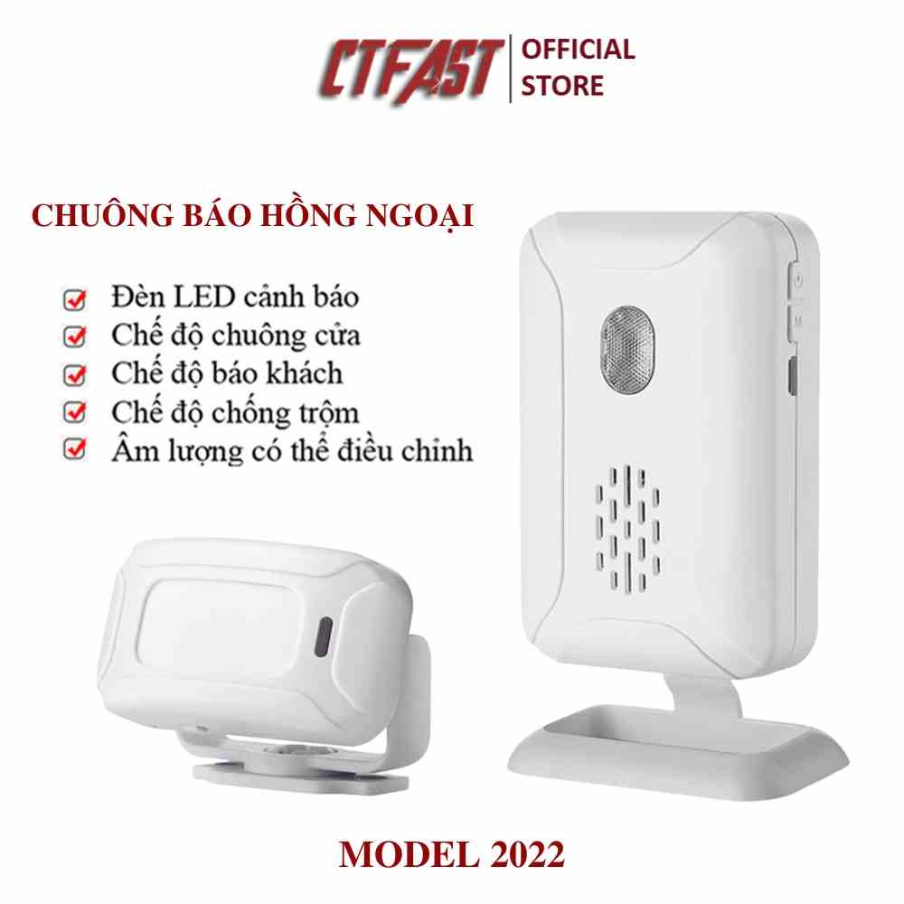 Chuông báo khách cửa hàng CTFAST-02, báo động chống trộm, cảm biến chuyển động hồng ngoại