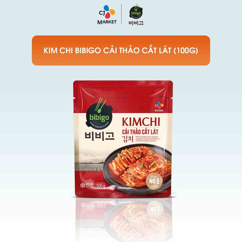 [Mã BMLTB35 giảm đến 35K đơn 99K] [HCM] Kim chi Hàn Quốc Bibigo cải thảo cắt lát - Túi 100g