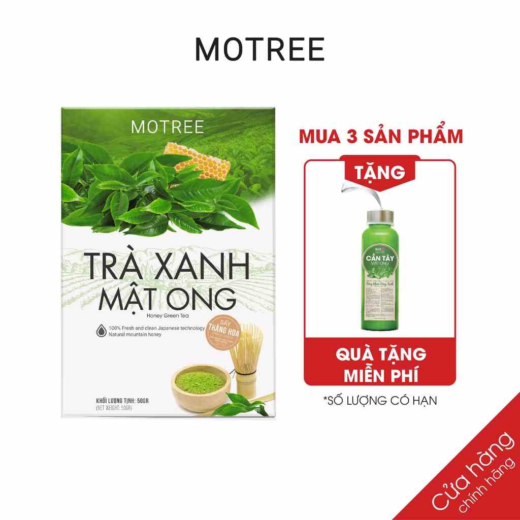 [Mã BMLTB200 giảm đến 100K đơn 499K] Bột trà xanh mật ong MOTREE sấy thăng hoa công nghệ Nhật Bản hộp 54gr