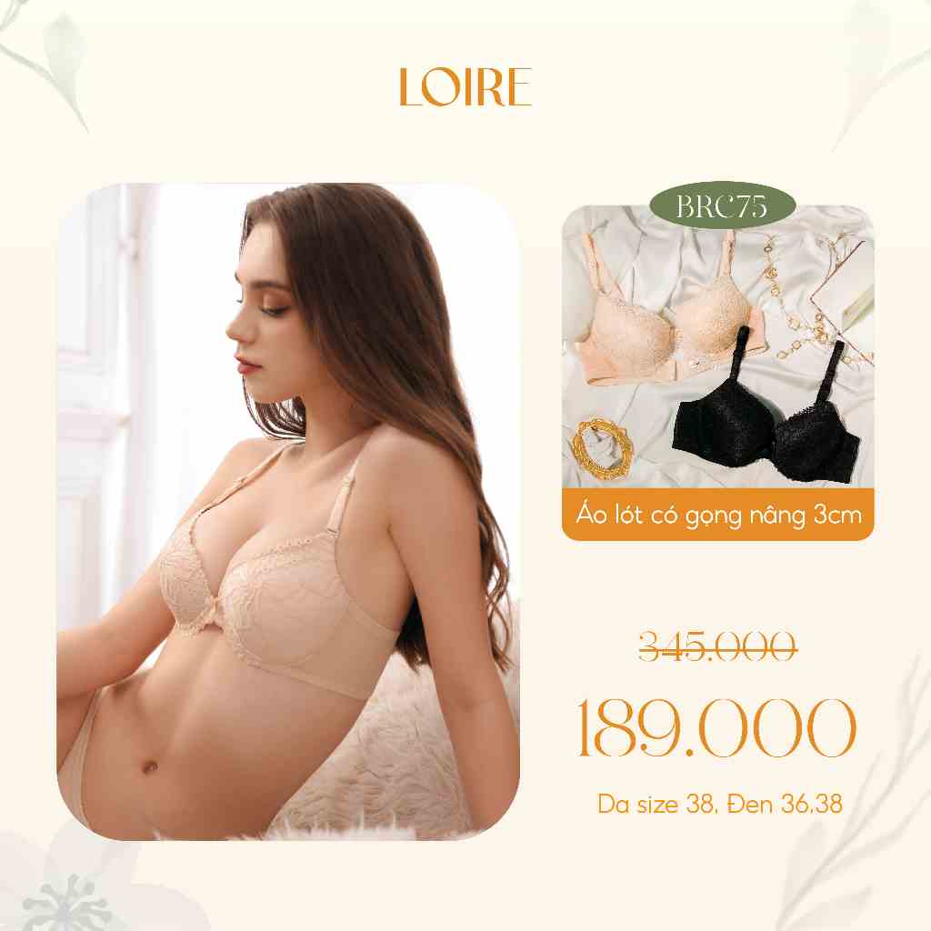 Áo Lót Ren Có Gọng Đệm Dày Nâng Đẩy Loirechic BRC75