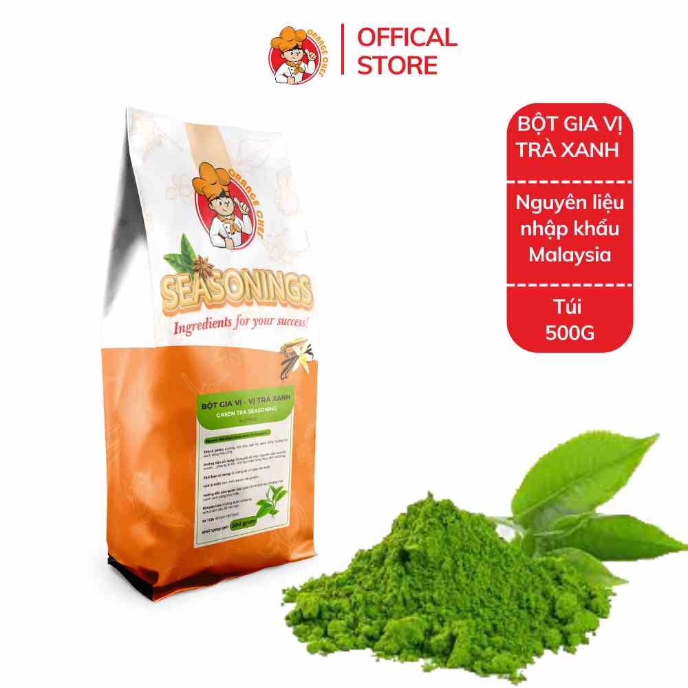 [Mã BMLTB35 giảm đến 35K đơn 99K] Bột Gia Vị Trà Xanh Green Tea Seasoning - Orange Chef 500g Túi