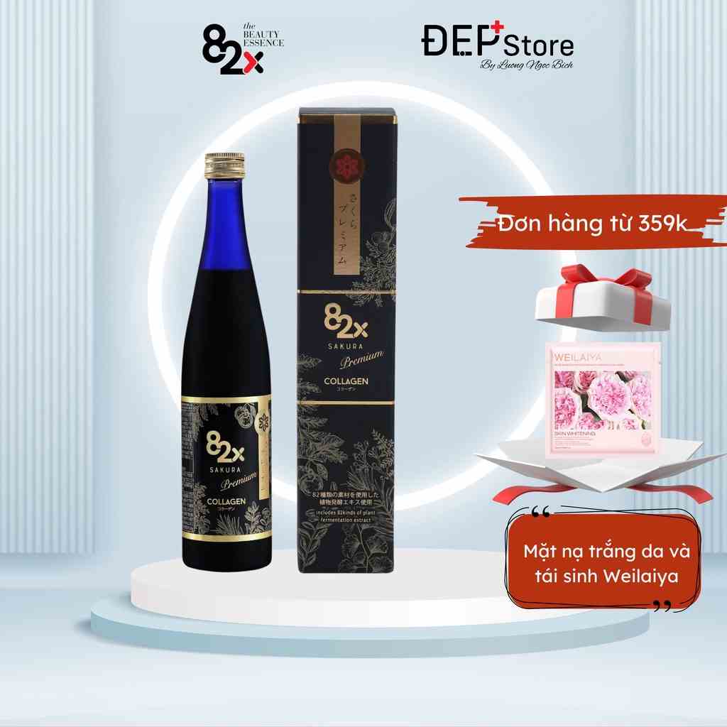 82X COLLAGEN SAKURA PREMIUM (DÒNG CAO CẤP) Dạng Nước 120.000mg Collagen Peptide, Nước Uống Đẹp Da Đến Từ Nhật Bản 500ml