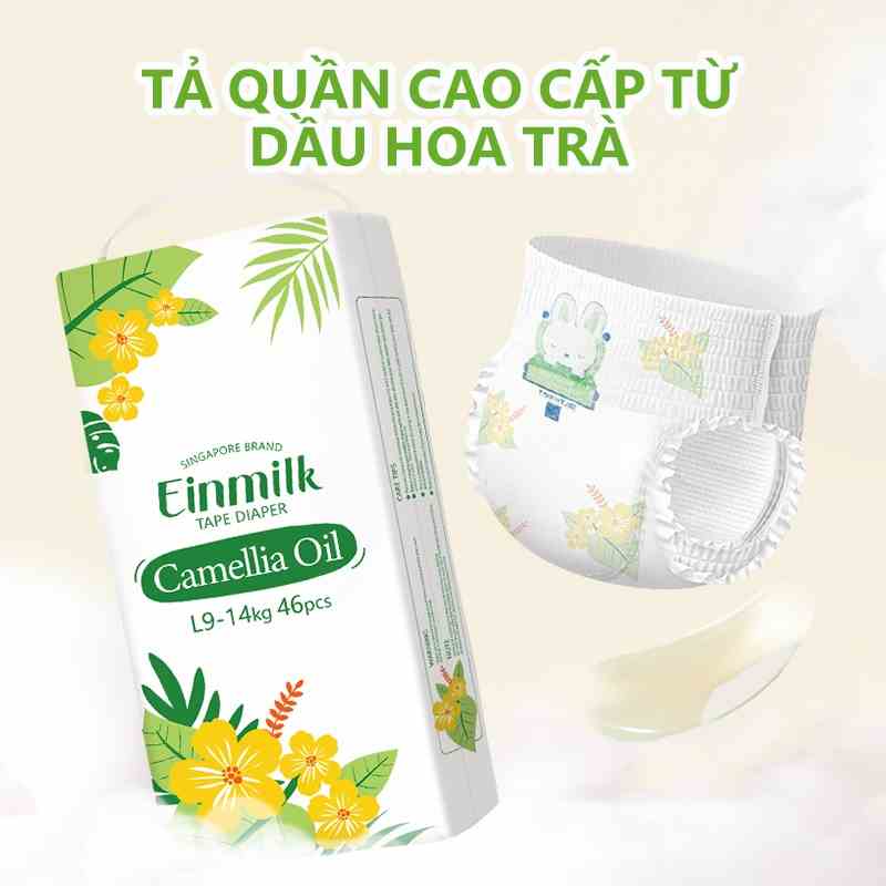 [Einmilk.ân ninh] Tã EINMILK Camellia cao cấp chiết xuất từ trà hoa dầu không chứa clo siêu mềm thoáng khí Baby DiapesDI