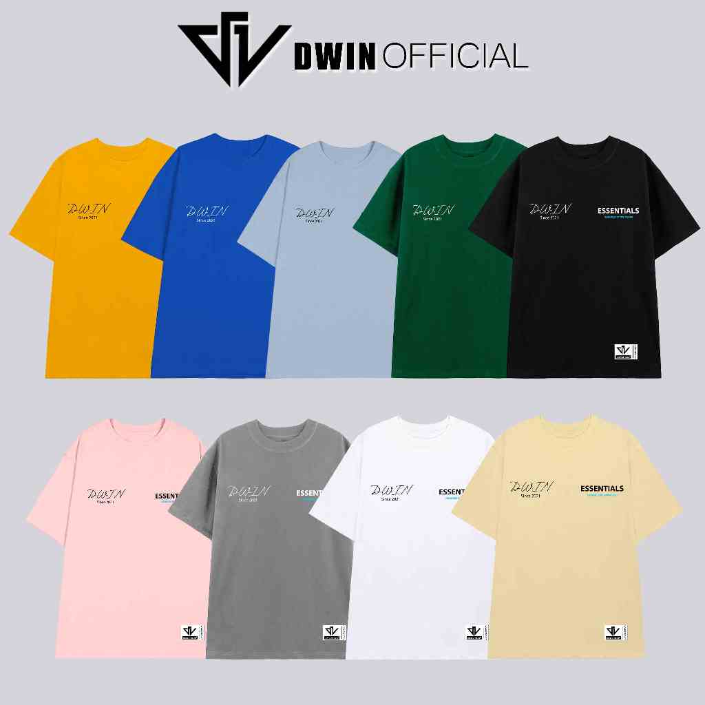 Áo thun tay lỡ local brand in logo Dwin Basic nhiều màu, phông basic form rộng, cotton, unisex nam nữ