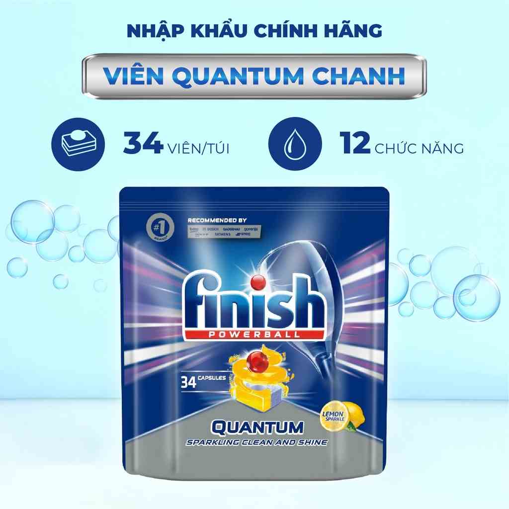 Viên rửa bát Finish Quantum 34 viên hương chanh