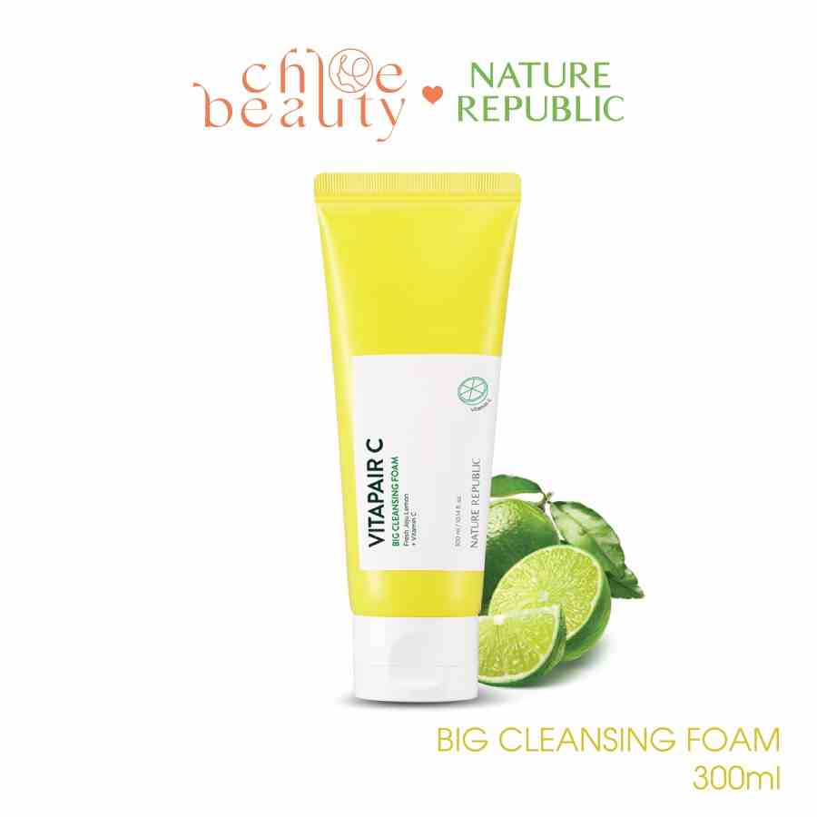 [Mã BMLTB35 giảm đến 35K đơn 99K] Sữa rửa mặt dưỡng ẩm sáng da NATURE REPUBLIC Vitapair C Big Cleansing Foam 300ml