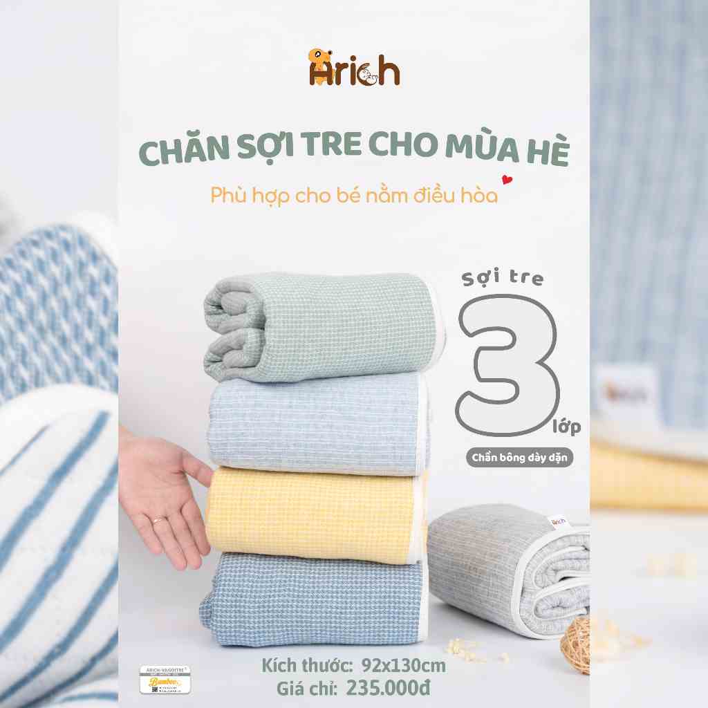 Chăn sợi tre cao cấp mùa hè cho Bé ,newborn đến 6 tuổi kích thước 93x130cm