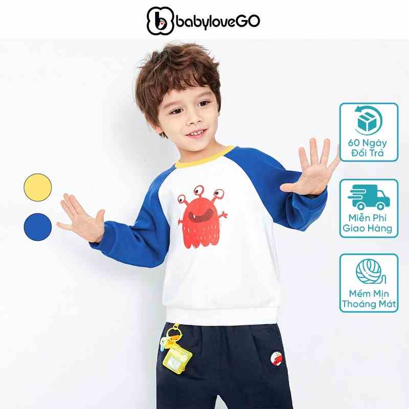 Áo nỉ dài tay cho bé trai Babylovego xuất dư có size đại AN001