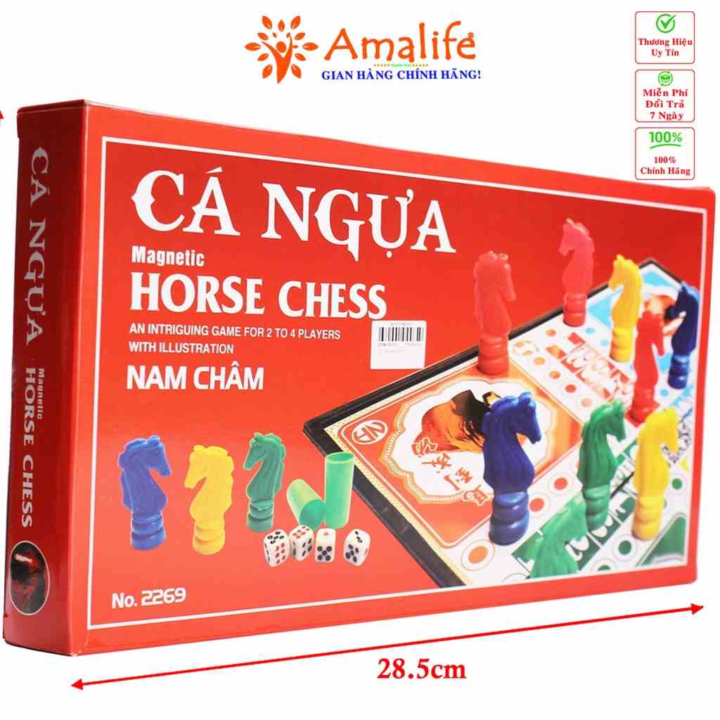 [shopee mall - Chọn cỡ] Bộ Cờ Cá Ngựa Nam Châm Chính Hãng An Toàn Vui Nhộn Cho Bé Amalife