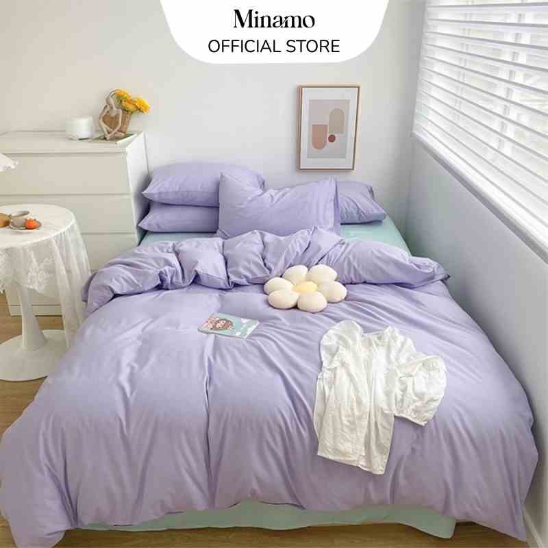 Bộ Ga Giường Cotton Tici Đũi Phối Minamo B09 Nhiều Mẫu, Mềm Mịn, Chất Liệu Kháng Khuẩn - Bảo Hành Chính Hãng Minamo