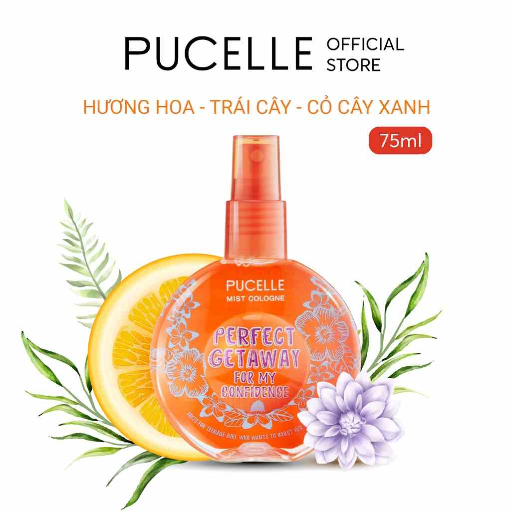 [Mã BMLTB200 giảm đến 100K đơn 499K] Nước Hoa PUCELLE Mist Cologne Perfect Geatway For My Confidence 75ml