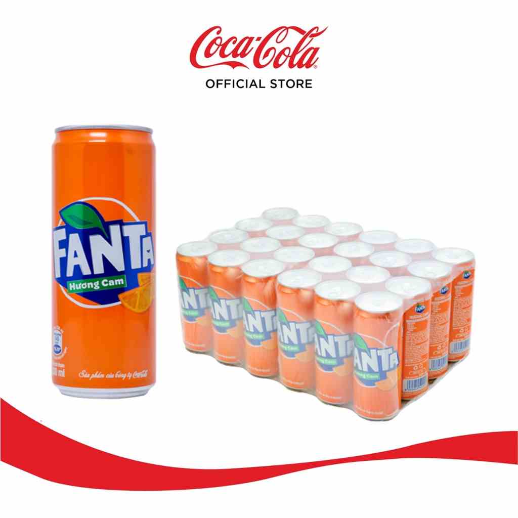 [GROFFWC -10% max 30k đơn 170k] Lốc 24 Lon Nước Giải Khát Có Gas Fanta Cam Lon 320ml