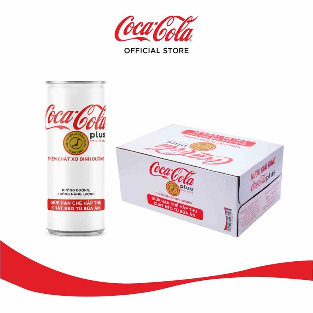 [GROFFWC -10% max 30k đơn 170k] Thùng/Lốc 24 Lon Nước Giải Khát Coca-Cola Plus (Foshu) 320ml x24